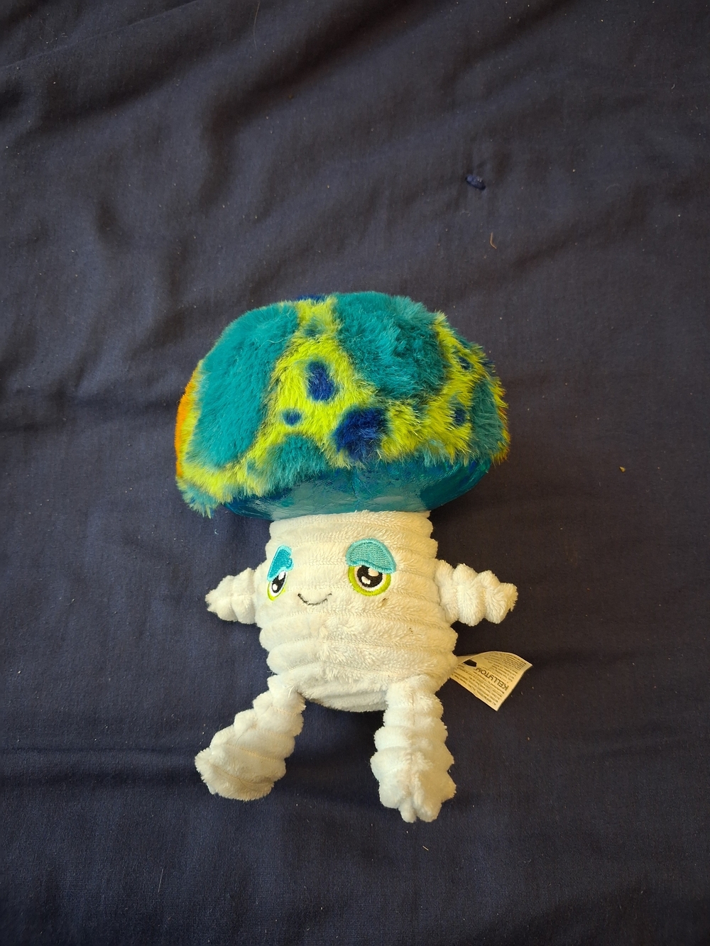 Plush Blue-Green Mushroom Stuffed Toy Living On The Veg